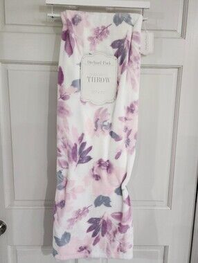 Oversized Plus Floral Throw Blanket - Pink & Purple